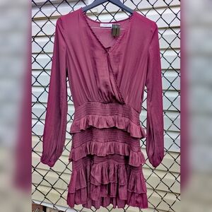 Mustard Seed Purple Ruffled Wrap Dress